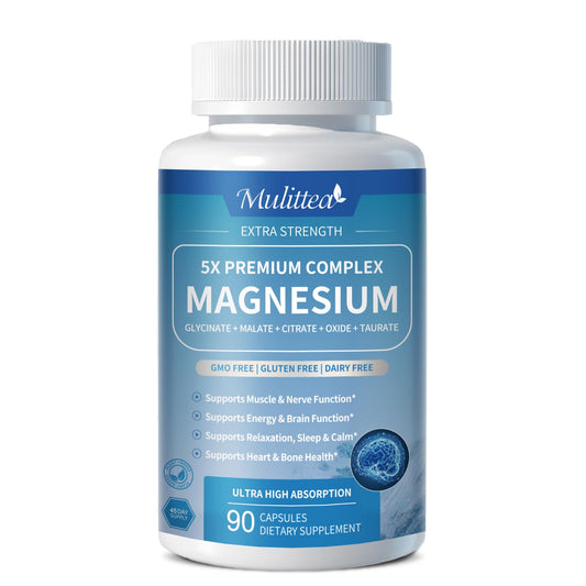 5-in-1 Magnesium Glycinate Complex | Stress, Sleep & Muscle Support – Vegan Capsules