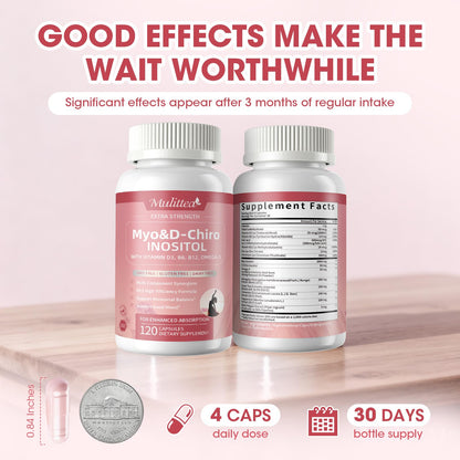 Mulittea Myo-Inositol & Chromium Complex – 14-in-1 Daily Blood Sugar & Metabolic Support for Women | 120 Capsules