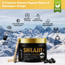 Shilajit Resin 600mg Maximum Potency - Pure & Ancient Extracts from The Himalayas with 85+ Trace Minerals & 75% Fulvic Acid - Natural Resin Gel, 100 Servings / 60g w/ 2 Wood