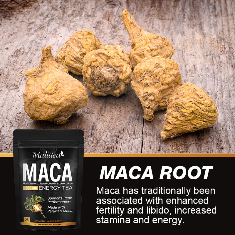 Mulittea Maca Herbal Extract Tea-bag Drink Tonics Erection Male Supplement for Power Potency Anti-fatigue Men's Sexsual Enhancer