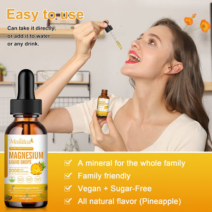 Magnesium 500mg Liquid Drops – High Absorption Formula for Relaxation & Sleep Support – Vegan & Sugar-Free