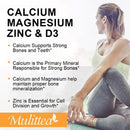 MULITTEA Calcium Magnesium Zinc Capsules with Vitamind3 for Strong Bones & Teeth|Heart, Nerve & Immune Function Support