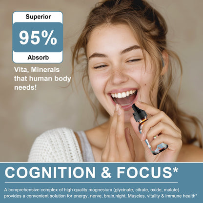 Mulittea Magnesium Glycinate Liquid Spray – Advanced Magnesium Complex with Citrate, Oxide, Malate, L-Theanine, D3K2 & B6 – Sugar-Free Raspberry Flavor, 30-Day Supply