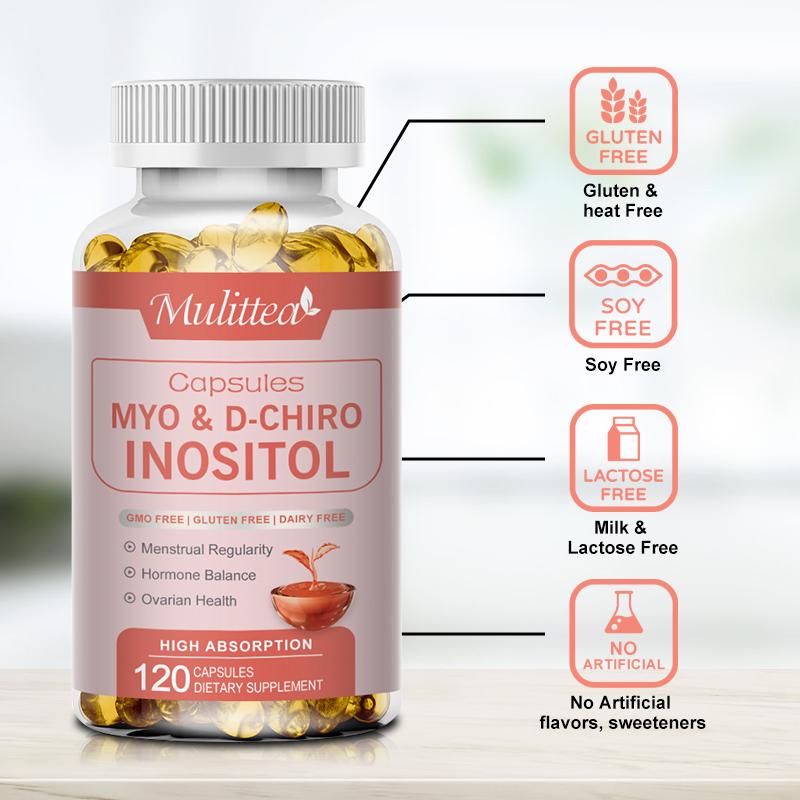 Mulittea MYO&D-CHIRO INOSITOL Gluten Free Capsules Dietary Supplement