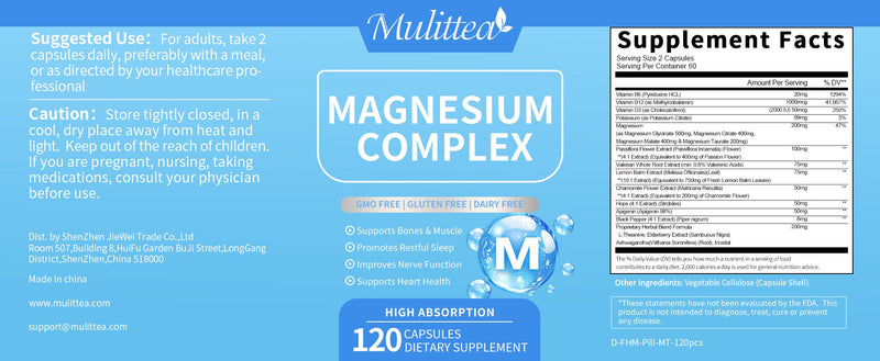 Magnesium Complex 200 mg Heart Health Capsules