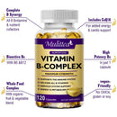 Vitamin B Complex Capsule (B12, B1, B2, B3, B5, B6, B7, B9, Folic Acid & Biotin) ,Reduce Stress & Supports Better Moods ,Assists Nervous System Health & Energy