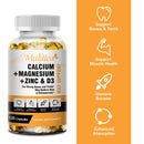 MULITTEA Calcium Magnesium Zinc Capsules with Vitamind3 for Strong Bones & Teeth|Heart, Nerve & Immune Function Support