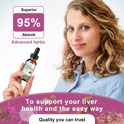 Liver Health Liquid Drops – 21-in-1 Herbal Liver Cleanse & Detox Support with Milk Thistle (80% Silymarin), Artichoke, Dandelion, Turmeric & Zinc – Alcohol-Free, Vegan, 2 Fl.oz