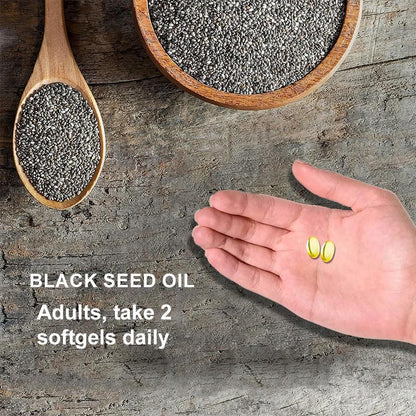 Mulittea Black Seed Oil 1000mg – Cold-Pressed Black Cumin (Nigella Sativa) Capsules – 3% Thymoquinone – Omega 3 6 9 – 120 Softgels
