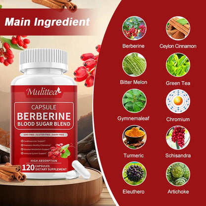 Mulittea Berberine with Ceylon Cinnamon – Herbal Support for Metabolic & Immune Health