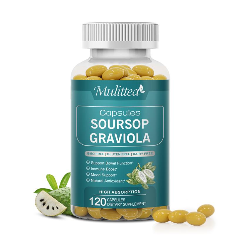 Soursop Graviola 120 Capsules Dietary Supplement For Immune Boost