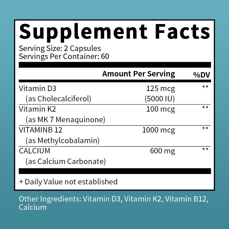 Mulittea Calcium D3 K2 B12 Capsules