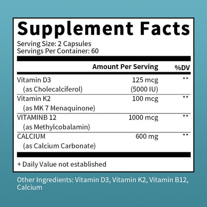 Mulittea Calcium D3 K2 B12 Capsules