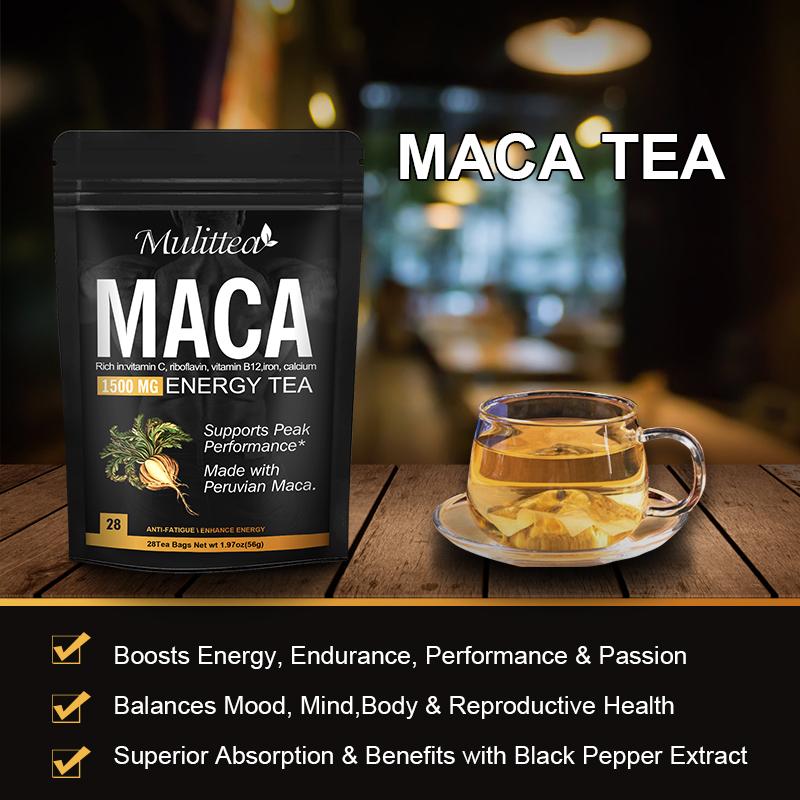 Mulittea Maca Herbal Extract Tea-bag Drink Tonics Erection Male Supplement for Power Potency Anti-fatigue Men's Sexsual Enhancer