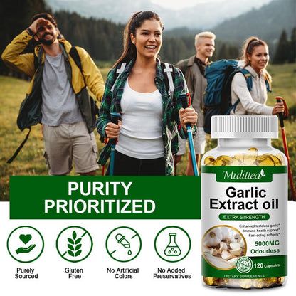 MULITTEA Organic Odorless Garlic Capsules 5000mg – Heart, Immune & Digestive Support Softgels