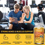 Vitamin D3 + K2 MK-7 Softgels – High Potency 10000 IU | Supports Calcium Absorption, Bone Strength, Joint Flexibility & Immune Health