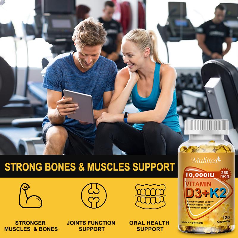 Vitamin D3 with K2(mk7) Softgel for Boosting Calcium Absorption, Bone &joint Health, Increase Immunity