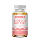 Biotin with Collagen Supplement Protein Support Anti Aging Formula Strong Nails Shiny Hair Glowing Smooth Skin Vegan Capsule