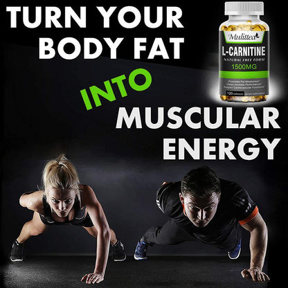 MULITTEA L-Carnitine 1,500 mg Capsules – Natural Energy & Focus Support, 120 Count