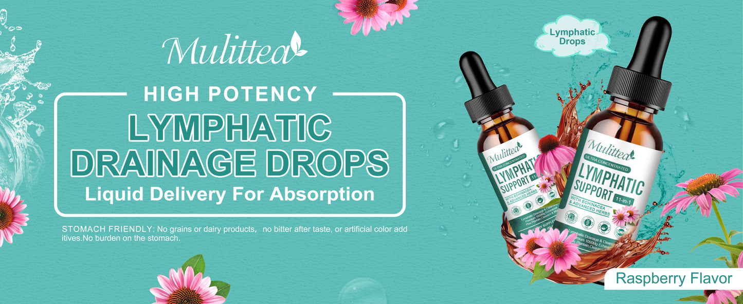 Lymphatic Drainage Drops-Vegan 11-in-1 Lymphatic Drainage Supplements-Lymph System Support