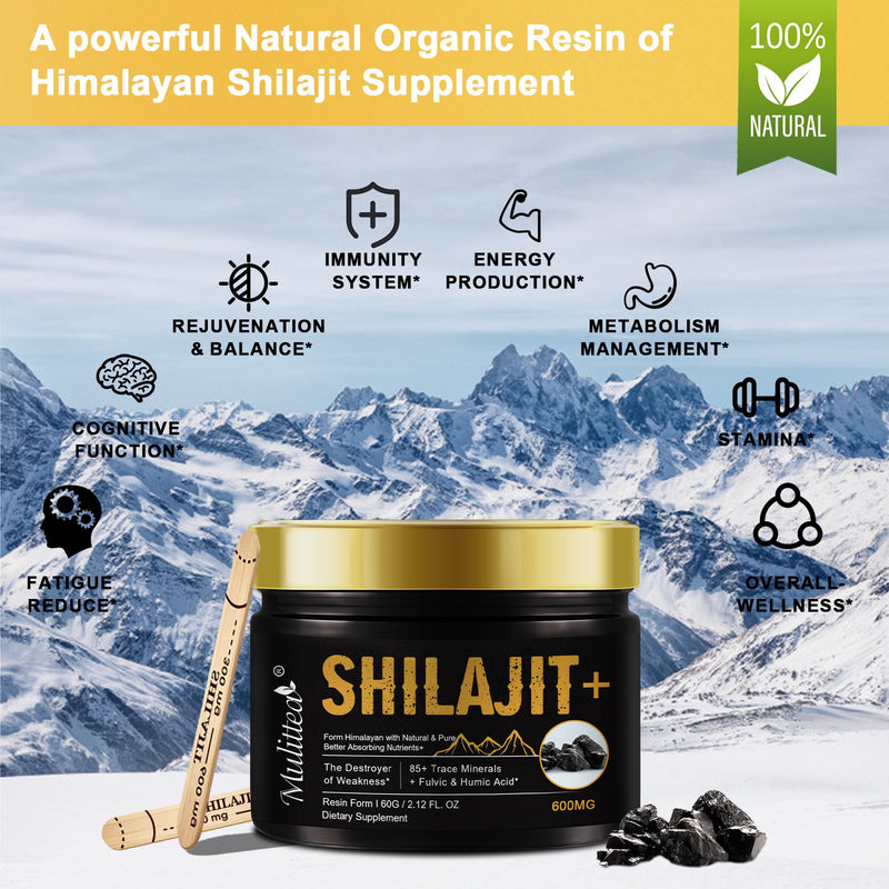 Himalayan Shilajit Resin Fulvic Acid Trace Minerals Supplement Gel Energy Immune Support