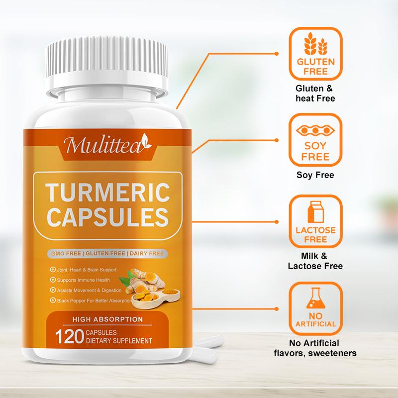 Mulittea Turmeric with Coenzyme Q10 for Mitochondrial Health,Heart Health, Joint Support,Healthy Brain Function&Immune Booster