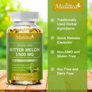 Mulittea Bitter Melon 1500Mg Gluten Free Capsules Dietary Supplement