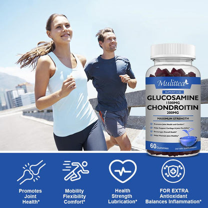 Joint Support Gummies with Glucosamine & Chondroitin – Relieves Occasional Discomfort, Promotes Cartilage Health, 60 Count