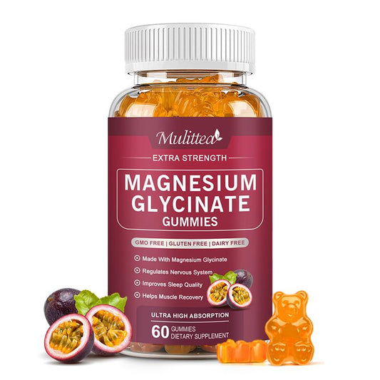 Mulittea Magnesium Glycinate Gummies Supports Muscle Recovery Boosts Energy Calm Support & Sleep Aid