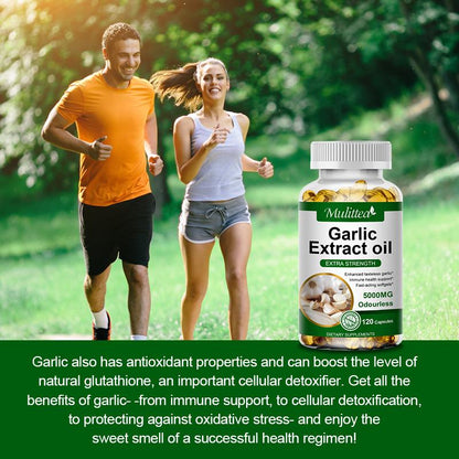 MULITTEA Organic Odorless Garlic Capsules 5000mg – Heart, Immune & Digestive Support Softgels
