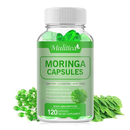Mulittea Moringa (Malunggay) Capsules With Turmeric Rich in Nutrients and Antioxidants Anti-Inflammatory,Improved Energy, Metabolism, Immune Booster