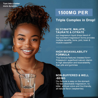 Easy-to-Take Liquid Magnesium Glycinate Drops – Gentle on Stomach, Great for Sleep & Relaxation

