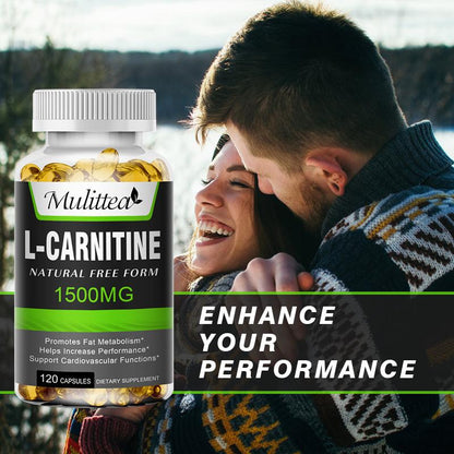 MULITTEA L-Carnitine 1,500 mg Capsules – Natural Energy & Focus Support, 120 Count