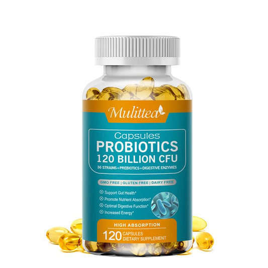 Mulittea Probiotics 120 Billion CFU  Gluten Free Capsules Dietary Supplement
