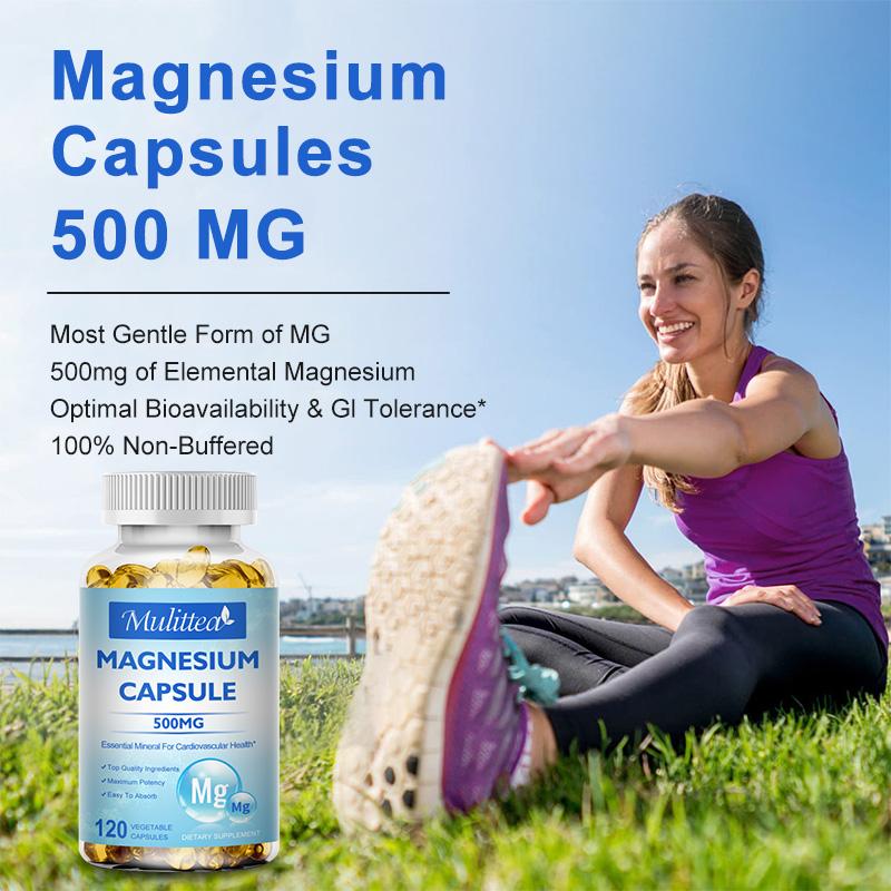 Magnesium Capsules 500mg for Supports Muscle, Joint, and Heart Health Maximum Absorption Magnesium (Glycinate) Supplement