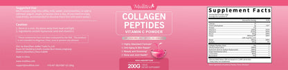 Mulittea Collagen Peptides Vitamin C Powder Dietary Supplement