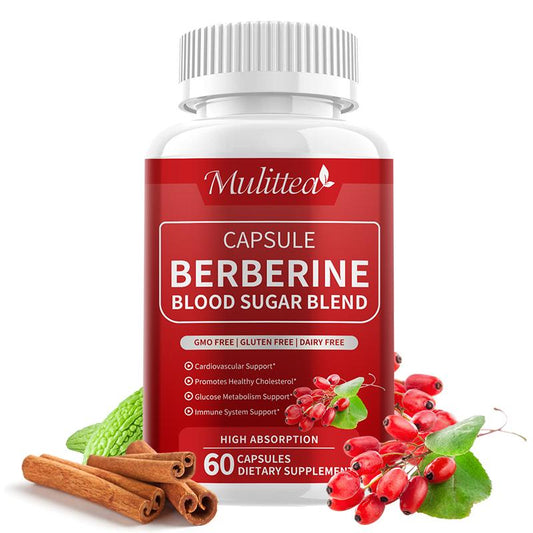 Mulittea Berberine with Ceylon Cinnamon Controls Blood Sugar and Cholesterol Levels, Strengthen immune system,Weight Loss Support