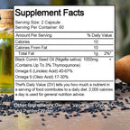 Mulittea Black Seed Oil 1000mg – Cold-Pressed Black Cumin (Nigella Sativa) Capsules – 3% Thymoquinone – Omega 3 6 9 – 120 Softgels