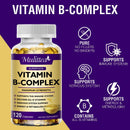 Vitamin B Complex Capsule (B12, B1, B2, B3, B5, B6, B7, B9, Folic Acid & Biotin) ,Reduce Stress & Supports Better Moods ,Assists Nervous System Health & Energy