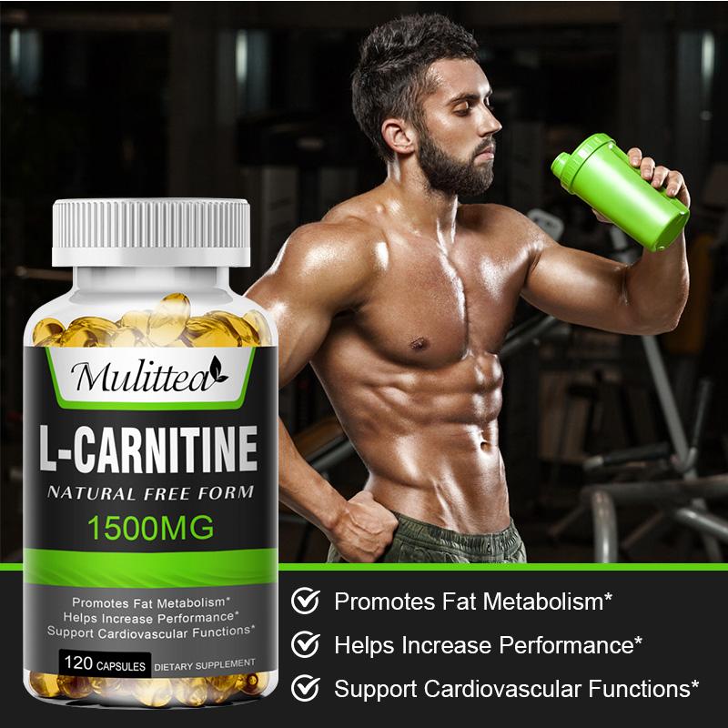 Mulittea L-Carnitine Capsules (120 Count) | 1,500mg High Potency | Ene Mulittea L-Carnitine Capsules (120 Count) | 1,500mg High Potency | Ene