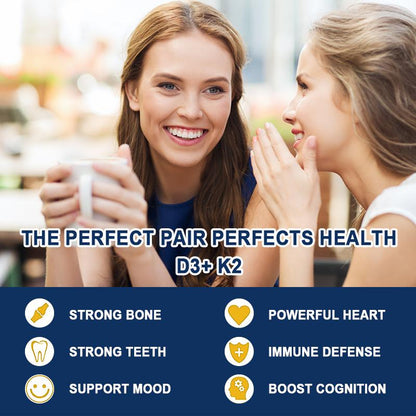 Mulittea Vitamin D3 + K2 Gummies – 1000 IU D3 & 45 mcg K2 – Bone & Muscle Support, Non-GMO, Gelatin-Free