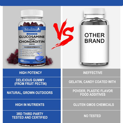 Joint Support Gummies with Glucosamine & Chondroitin – Relieves Occasional Discomfort, Promotes Cartilage Health, 60 Count