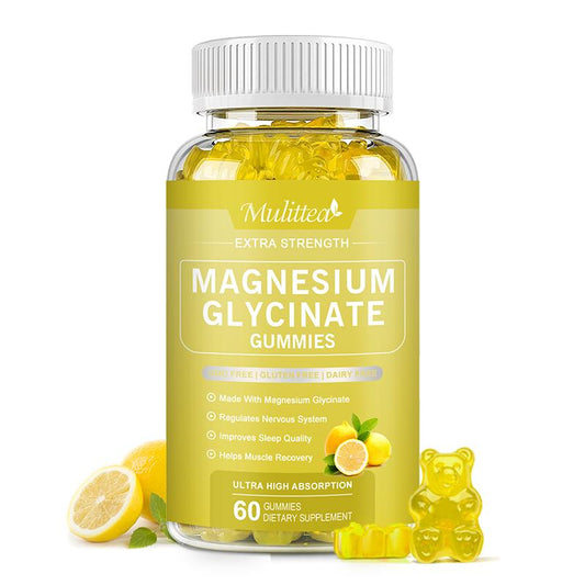 Mulittea Magnesium Glycinate Gummies Supports Lemon Flavor Dietary Supplement
