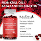 Mulittea Fish Oil+ Krill Oil EPA & DHA Astaxanthin For Joint,Skin,Brain & Eye Health