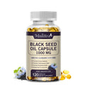 Mulittea Black Seed Oil 1000mg – Cold-Pressed Black Cumin (Nigella Sativa) Capsules – 3% Thymoquinone – Omega 3 6 9 – 120 Softgels