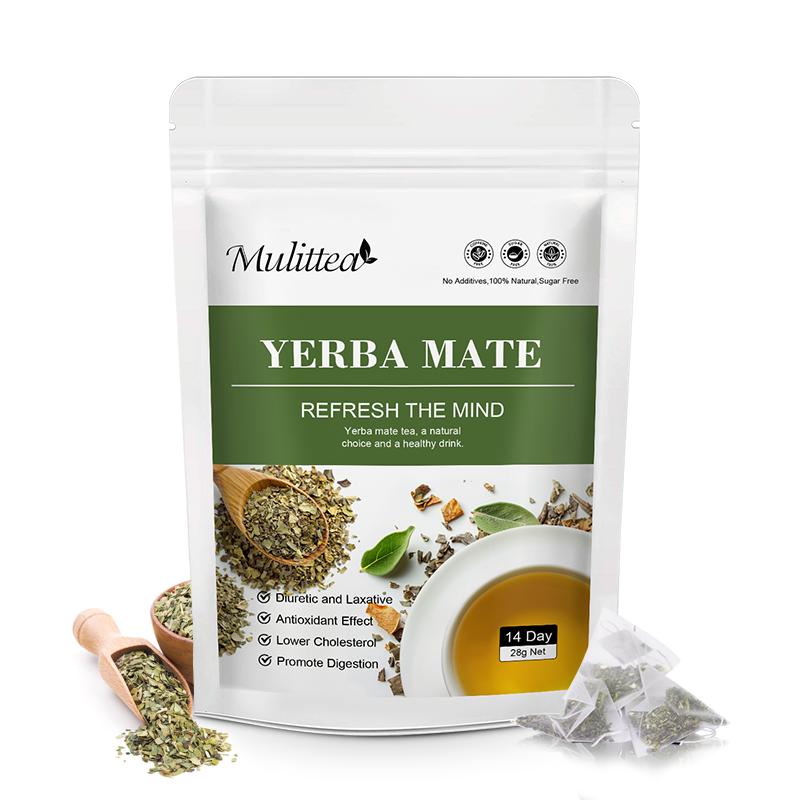 Mulittea Yerba Mate Tea Bags, Natural Organic Yerba Matte Rich in Chlorophyll, Antioxidants and Vitamins, 30 Tea Bags