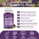 Glucosamine Chondroitin Gummies - Extra Strength Joint Support Gummies with MSM & Elderberry for Natural Joint Support supplemen, Antioxidant Immune Support for Adults, Men & Women