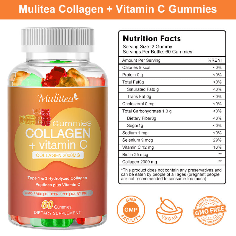 Mulittea Collagen vitamin C bear Gummies