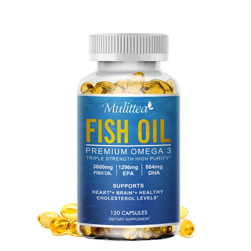Mulittea Fish Oil Premium Omega3 1200 mg Cápsulas, apoya la salud del corazón 