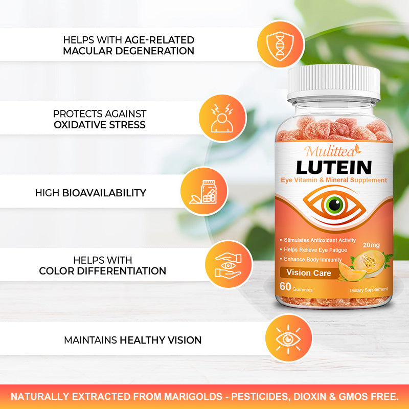 Mulittea Lutein Gummies Health for Eyes Vitamin & S upplement Vision Care